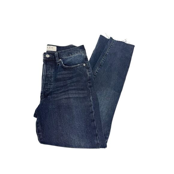 Free People We the Free Stella dark wash distressed button fly skinny jeans size - Picture 8 of 16